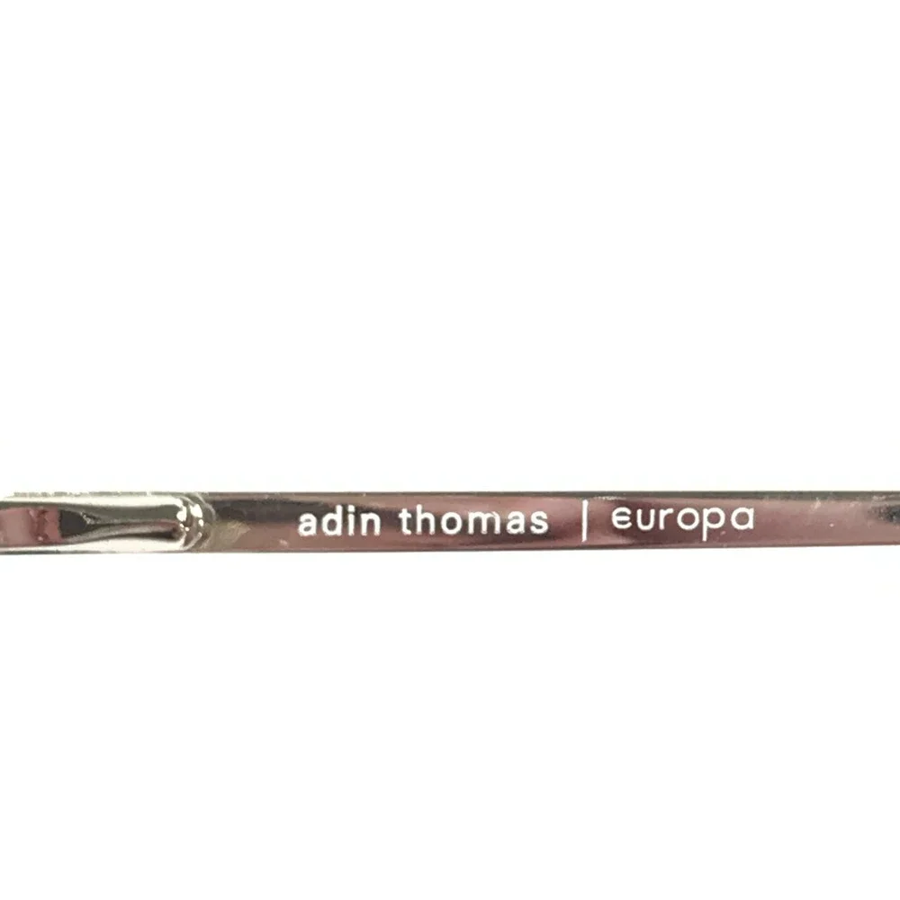 Adin Thomas Eyeglasses Frames AT-426 C2 Brown Silver Cat Eye Half Rim 52-16-135